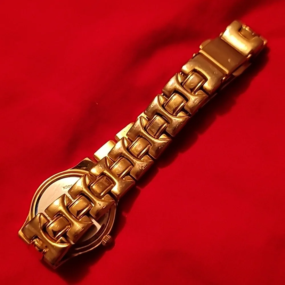 Christian Benet Goldtone Ladies Watch With Blue‎ Face & Crystals Wristwatch